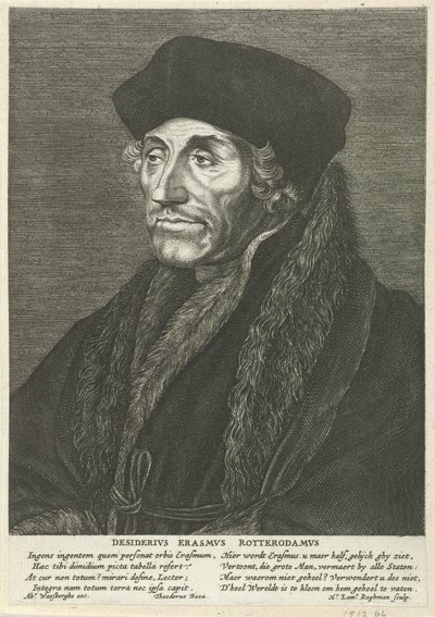 Portrait of Desiderius Erasmus by Hendrick Lambertsz. Roghman