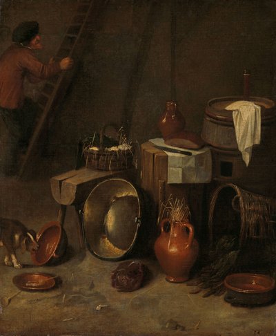 Still Life in a Stable by Hendrick Potuyl