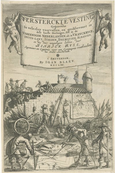 Title Page for Henrich Ruse, Fortified Fortress, 1654 by Hendrick baron van Ruse