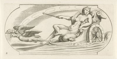 Aurora on a Chariot (Nouveau Livre des Dieux et Deeßes De la Marine Bouckje van Zeegoden en Godinnen) by Hendrick de Keyser (I)