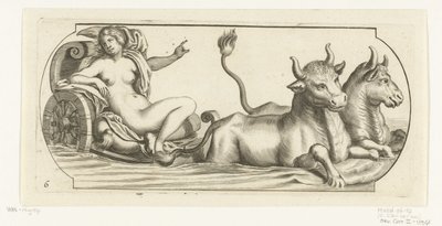 Europa on a chariot (series title: New Book of Gods and Goddesses of the Sea) by Hendrick de Keyser (I)
