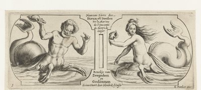 Two Compartments, Each with a Triton (New Book of Marine Gods and Goddesses) by Hendrick de Keyser (I)