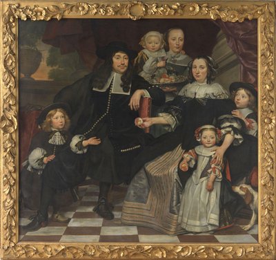 A Family on the Terrace of a Country House by Hendrick ten Oever
