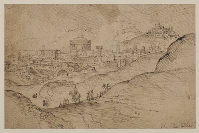 Landscape with View of a Town by Hendrick van Cleve