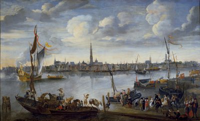View of the Roads of Antwerp from the West Bank, post 1672 by Hendrick van Minderhout