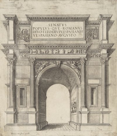 Senatus Populus Que Romanus Divo Tito Divi Vespasiani Filio Vespasiano Augusto by Hendrick van Schoel