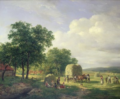 Wooded Landscape with Haymakers, 1822 by Hendrick van de Sande Bakhuyzen