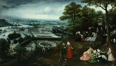 Landscape in Spring (detail) by Hendrick van den (1530 97) Broeck