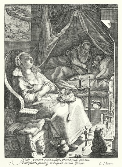 Night (engraving) by Hendrik (after) Goltzius