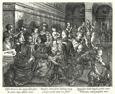 The Banquet at the House of Tarquinius by Hendrik (after) Goltzius
