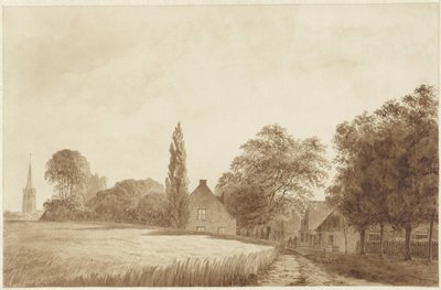 View of Some Houses and a Church Tower Near Hilversum by Hendrik Abraham Klinkhamer