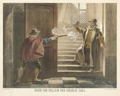 Murder of William of Orange, 1584 by Hendrik Albert van Trigt