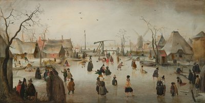 Ice-Skating in a Village by Hendrik Avercamp