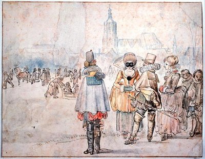 The King and Queen of Bohemia on Ice by Hendrik Avercamp
