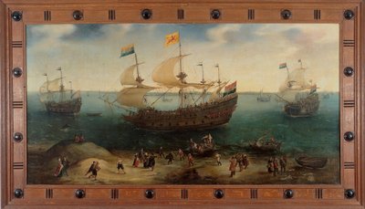 The Amsterdam Four-Masted Ship De Hollandse Tuyn and Other Ships Return from Brazil under Command of Paulus van Caerden by Hendrick Cornelisz. Vroom