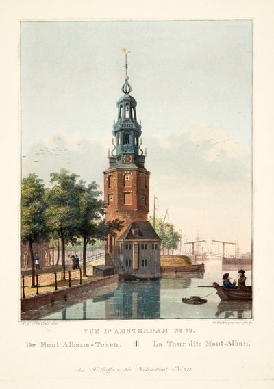View of Amsterdam No.32. De Mont Albans-Toren. La Tour dite Mont-Alban, 1825 by Hendrik Gerrit ten Cate