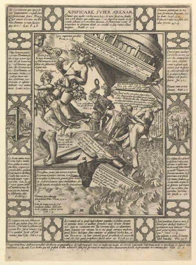 Aedificare Super Arenam, from Allegories of the Christian Faith by Hendrik Goltzius