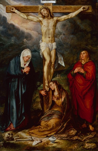 Christ on the Cross, with Mary, St. John and the Magdalene by Hendrik Goltzius