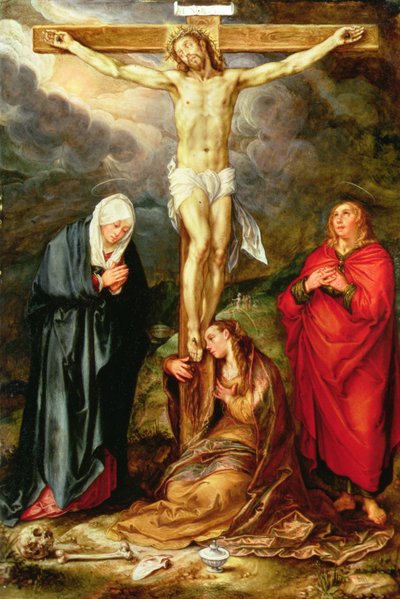 Christ on the Cross, with Mary, St John and the Magdalene, c.1600 by Hendrik Goltzius