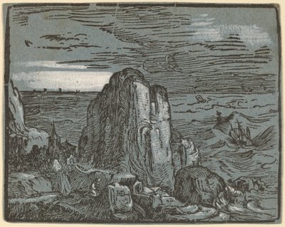 Cliff on a Seashore by Hendrik Goltzius