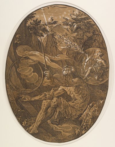 Demogorgon in the Cave of Eternity, c. 1588 by Hendrik Goltzius
