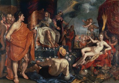 Hermes presenting Pandora to King Epimetheus, 1611 by Hendrik Goltzius
