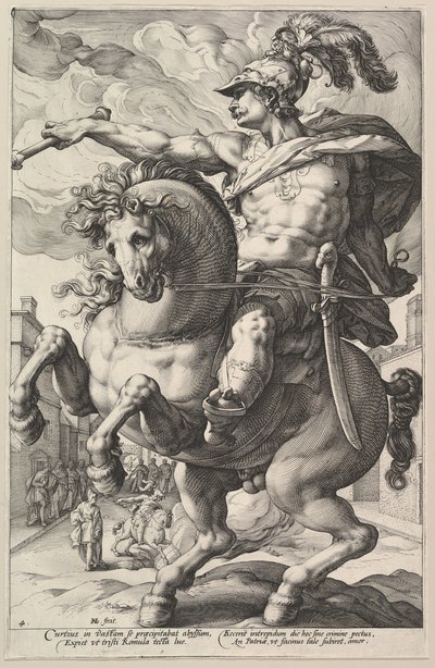 Marcus Curtius, from the Series The Roman Heroes by Hendrik Goltzius