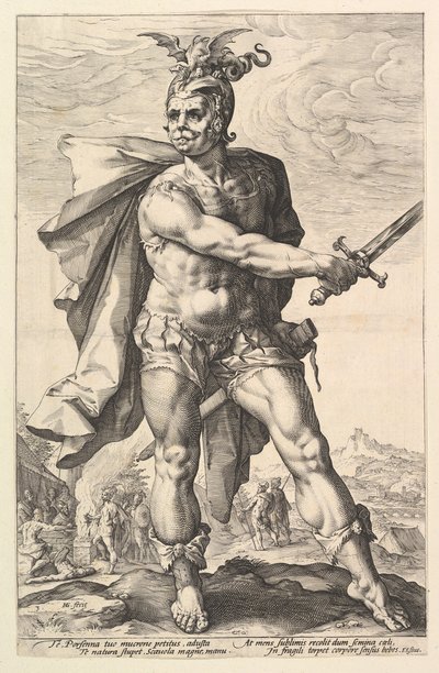 Mucius Scaevola, from the Series The Roman Heroes by Hendrik Goltzius