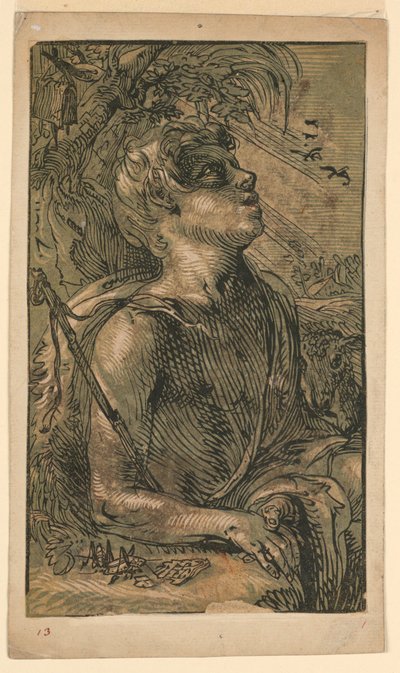 Saint John the Evangelist in the Wilderness by Hendrik Goltzius