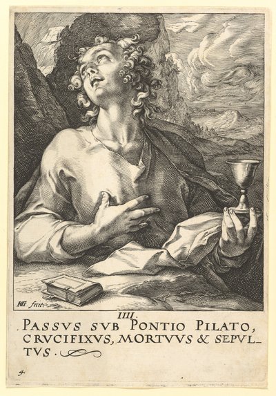 St. John, from Christ, the Apostles and St. Paul with the Creed by Hendrik Goltzius