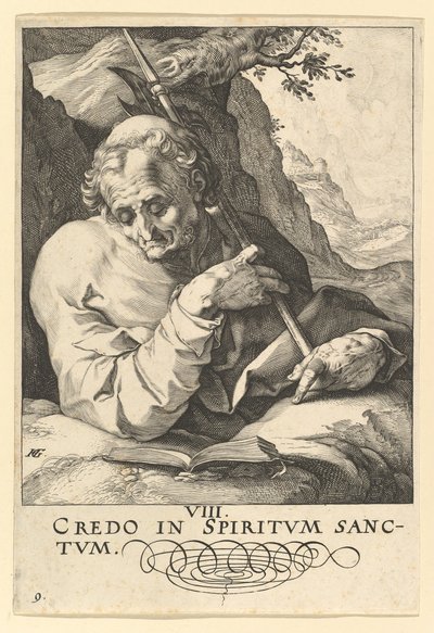 St. Matthew, from Christ, the Apostles and St. Paul with the Creed by Hendrik Goltzius