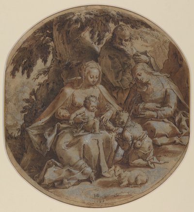 The Holy Family with Saint Elizabeth and Saint John the Baptist by Hendrik Goltzius