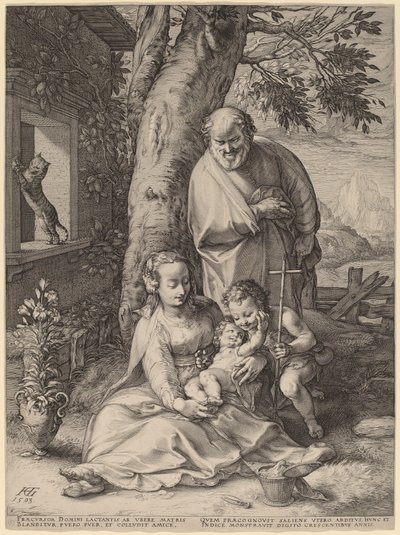 The Holy Family with the Infant John the Baptist by Hendrik Goltzius
