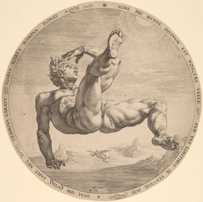 Icarus by Hendrik Goltzius, after Cornelis Cornelisz van Haarlem