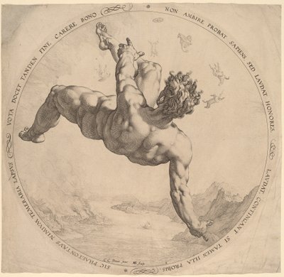 Phaeton by Hendrik Goltzius, after Cornelis Cornelisz van Haarlem