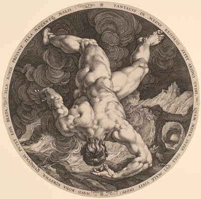 Tantalus by Hendrik Goltzius, after Cornelis Cornelisz van Haarlem