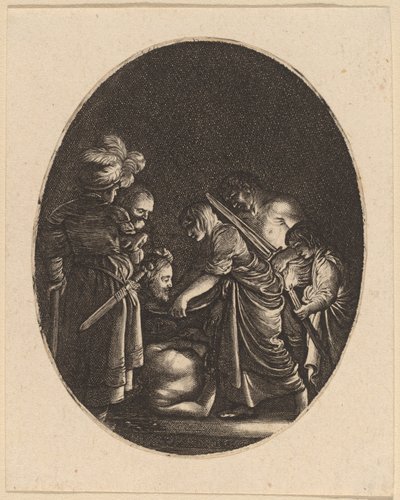 Beheading of Saint John the Baptist by Hendrik Goudt after Adam Elsheimer