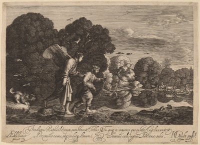 Tobias and the Angel by Hendrik Goudt after Adam Elsheimer