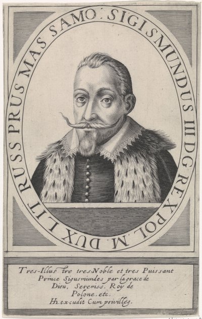 Portrait of Sigismund III Vasa, King of Poland 1566-1632, 1608 by Hendrik Hondius the Elder