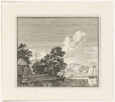 River View with a Haystack by Hendrik Hoogers