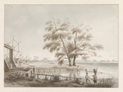 View of a Plantation with a Sluice on the Left by Hendrik Huygens