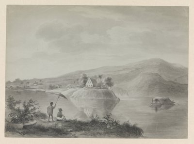 View of a River with Some Houses, Possibly Berg en Dal by Hendrik Huygens
