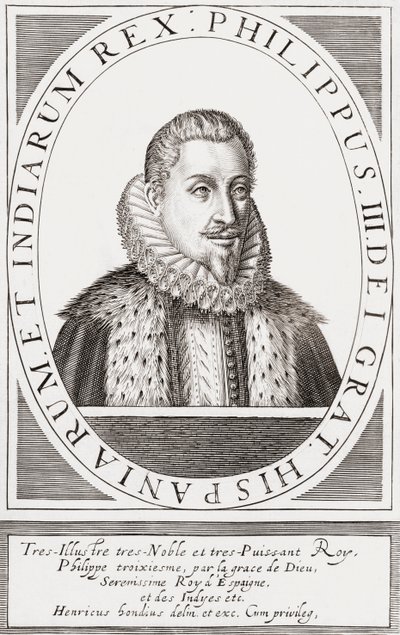King Philip III of Spain and as Philip II, King of Portugal by Hendrik I (after) Hondius