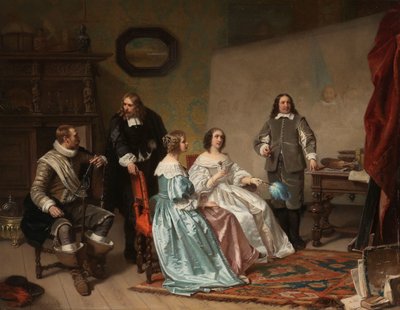 The Princess of Orange Visiting the Workshop of Bartholomeus van der Helst by Hendrik Jacobus Scholten