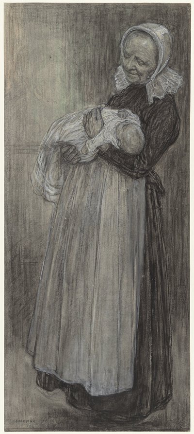 Baker with Infant by Hendrik Johannes Haverman
