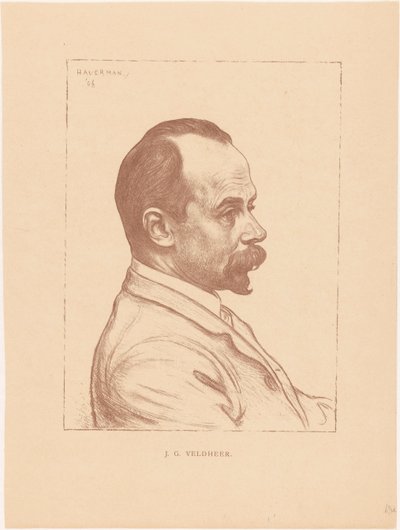 Portrait of Jacobus Gerardus Veldheer by Hendrik Johannes Haverman