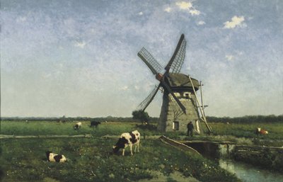 Landscape with Windmill near Schiedam by Hendrik Johannes Weissenbruch