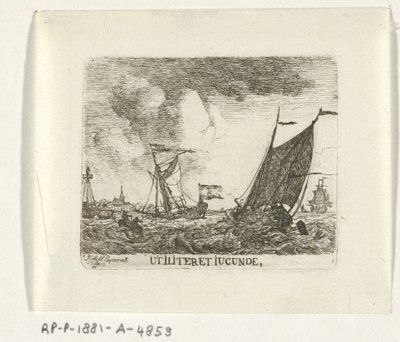 Ships on Rough Water by Hendrik Kobell