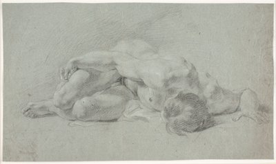 Male Model Study, Lying, Curled Up by Hendrik Krock
