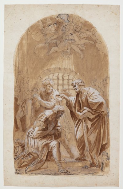 St. Peter Baptizing St. Processus and St. Martianus by Hendrik Krock